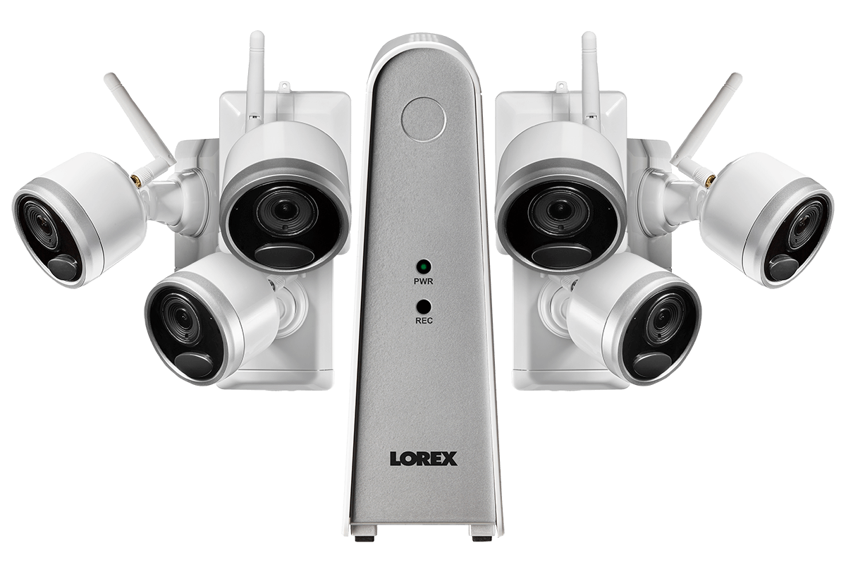 Lorex by Flir, Lorex LWF2080W-66 Wire Free Battery Two-Way Audio 6 Camera 6 Channel Indoor/Outdoor Security Surveillance Open Box