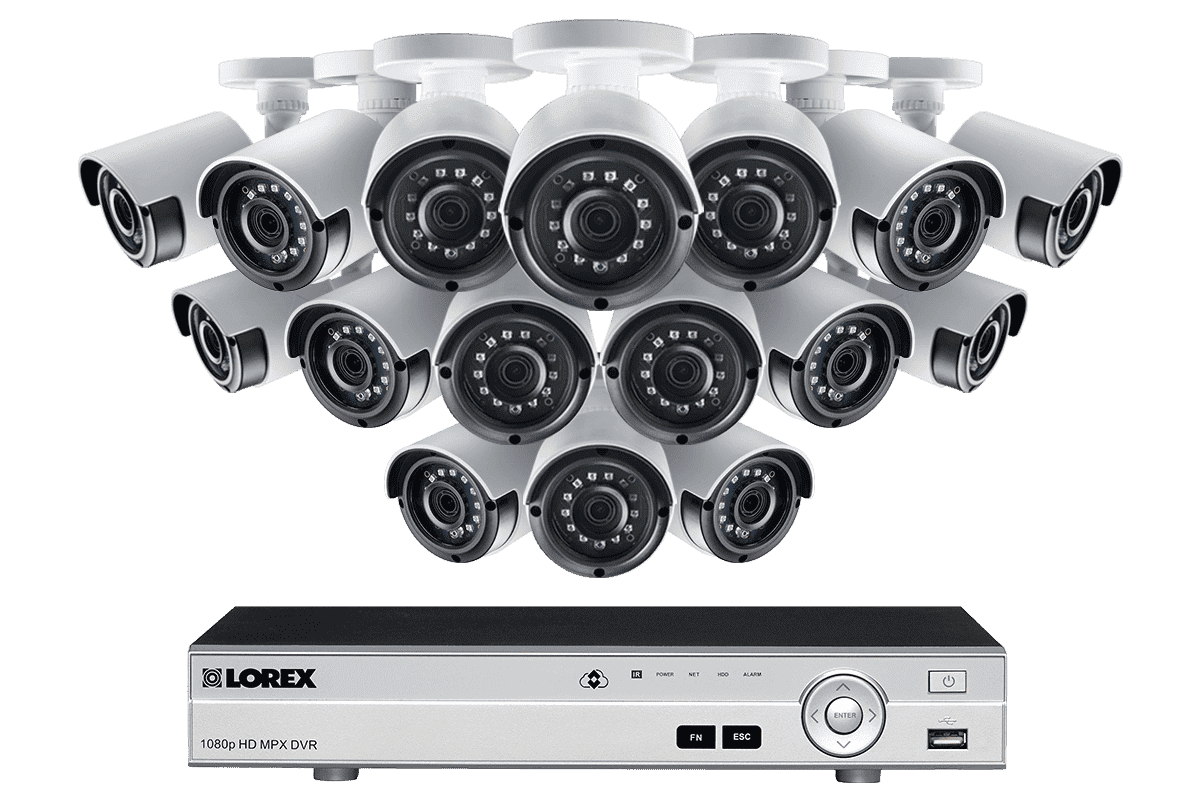 Lorex by Flir, Lorex LX1080-166BW HD 1080p Indoor/Outdoor 16 Camera 16 Channel DVR Surveillance Security System New