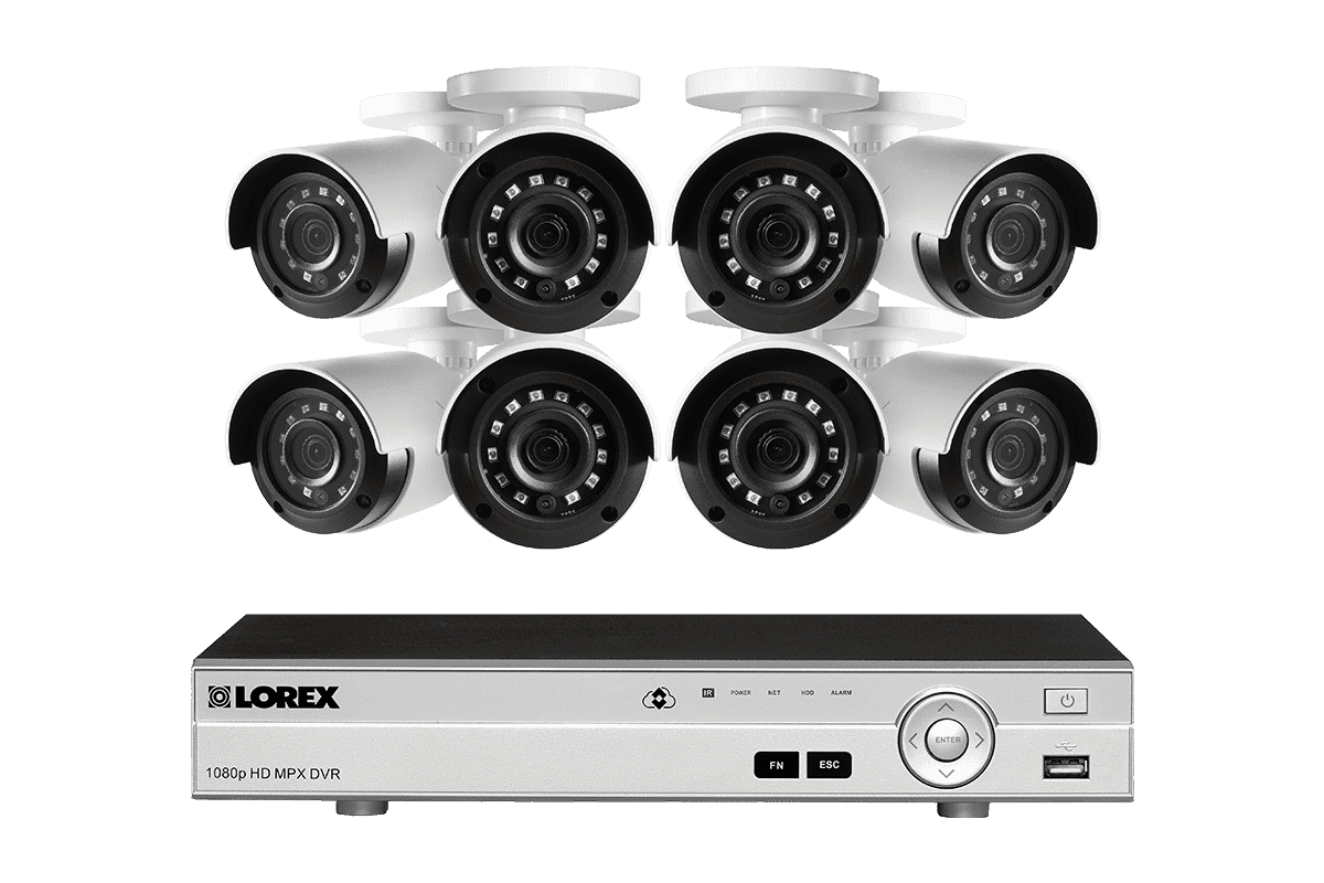Lorex by Flir, Lorex LX1080-88BW HD 1080p Indoor/Outdoor 8 Camera 8 Channel DVR Surveillance Security System New