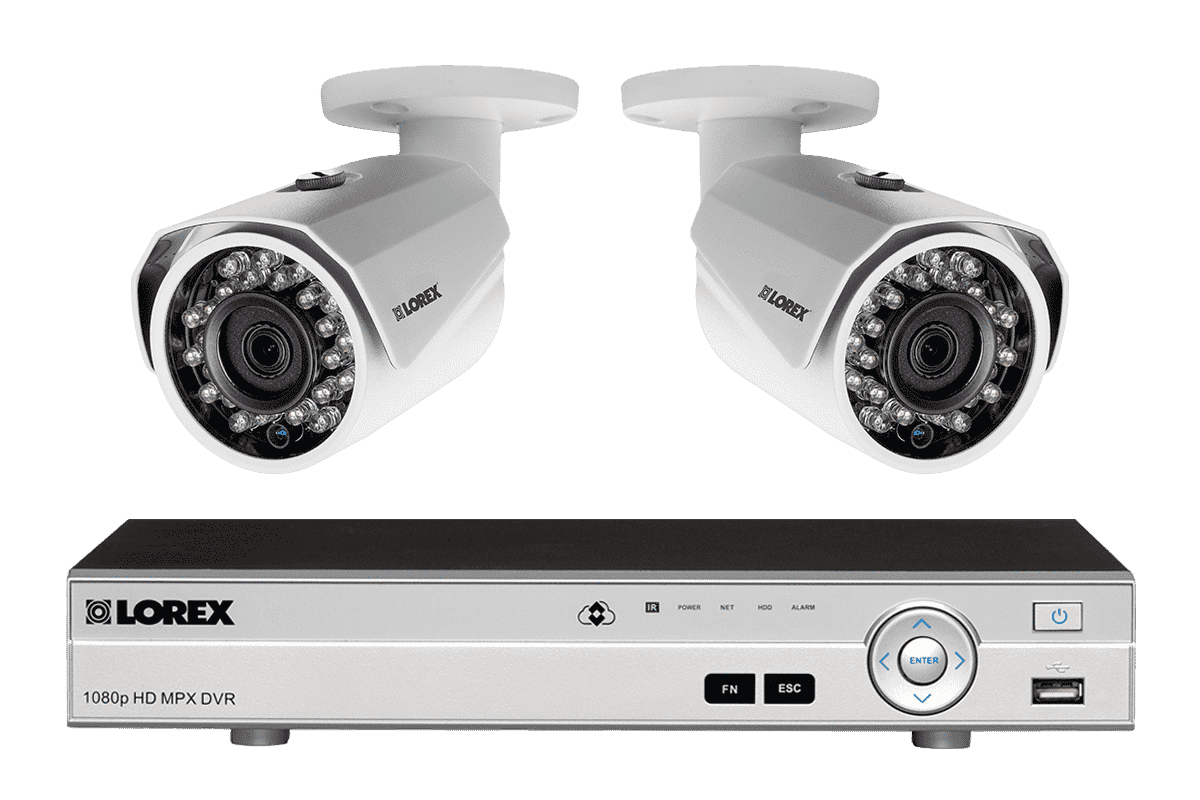 Lorex by Flir, Lorex MPX42W 1080P HD Weatherproof 2 Camera 4 Channel 1 TB MPX DVR Surveillance Security System New