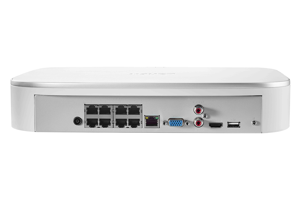 Lorex by Flir, Lorex N4K2-86WB 6 Camera 8 Channel 4K 2TB 8MP IP Security Surveillance System New