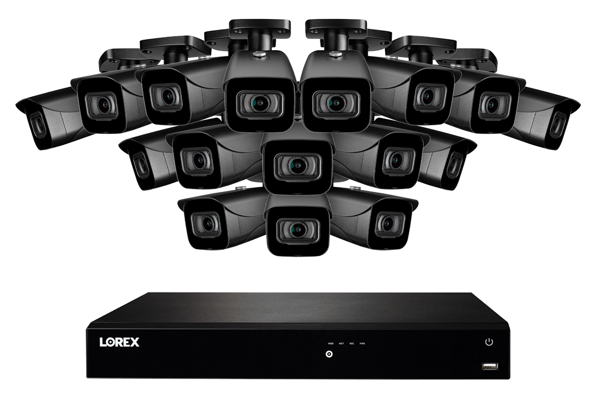 Lorex by Flir, Lorex N4K3-1616BB 16-Channel NVR System with Sixteen 4K (8MP) IP Cameras Security Surveillance System New