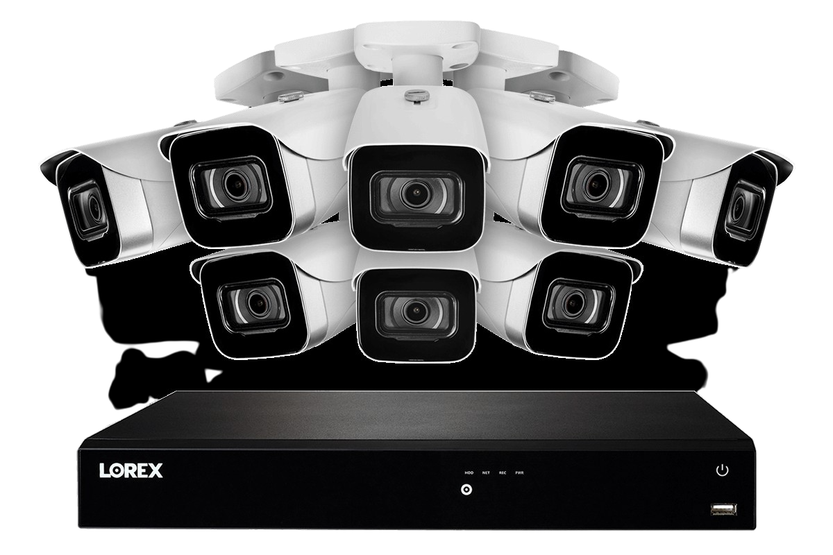 Lorex by Flir, Lorex N4K3-168WB 16-Channel Fusion NVR System with Eight 4K (8MP) IP Cameras Security Surveillance System New