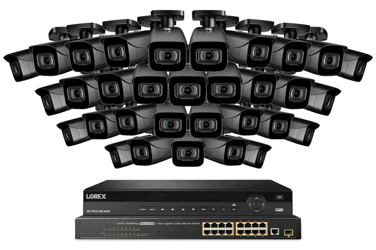 Lorex by Flir, Lorex NC4K8-3232BB 32-Channel NVR System with Thirty-Two 4K (8MP) IP Cameras Security Surveillance System New