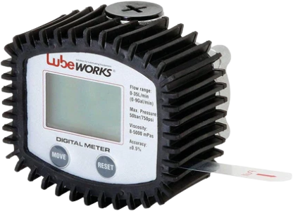 Lubeworks, Lubeworks 1/2" NPT Inlet +/- 0.5% Accuracy Digital Oil Flow Meter New