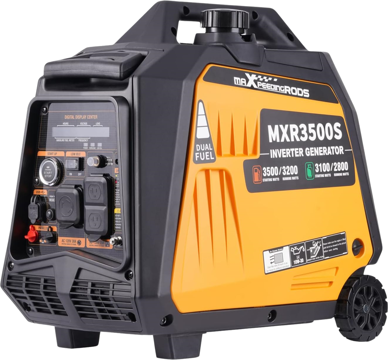 Maxpeedingrods, Maxpeedingrods MXR3500-DC-US Dual Fuel Inverter Generator 3200W/3500W RV and Parallel Ready with CO Alert and Remote Start New