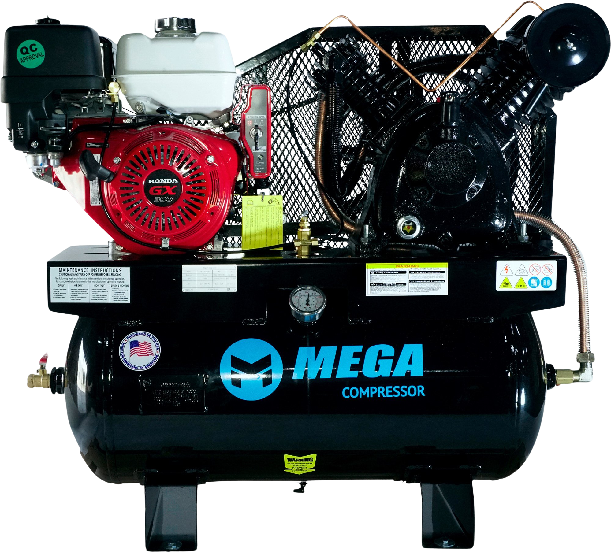 Mega Compressor, Mega Compressor MP-13030GTU Air Compressor Truck Mount 30 Gallon 13 HP 175 PSI Honda Engine Gas New