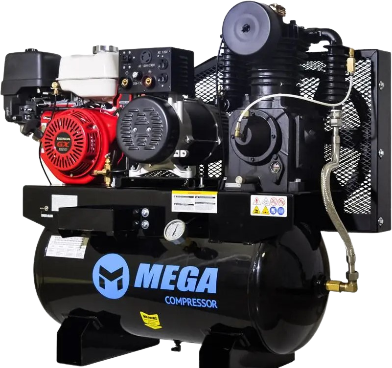 Mega Compressor, Mega Compressor MP-13030HWG 3-in-1 Air Compressor Welder Generator 30 gallon 13 HP Honda Electric Start New