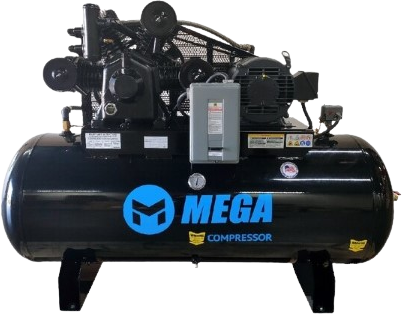 Mega Compressor, Mega Compressor MP-15120H3-U460 Two-Stage Air Compressor 15 HP 120 Gallon 460V 3-Phase Electric Start New