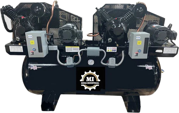 Mega Compressor, Mega Compressor MP-50120DP3BA Air Compressor 10HP/5HP 208-230V or 460V 3-Phase Electric Start New