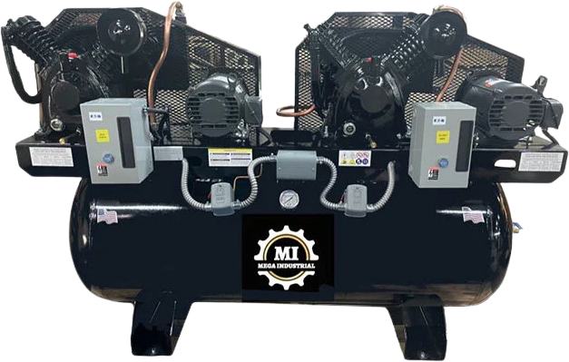 Mega Compressor, Mega Compressor MP-50120DPBA Air Compressor 10HP/5HP 208-230V Single Phase Electric Start New