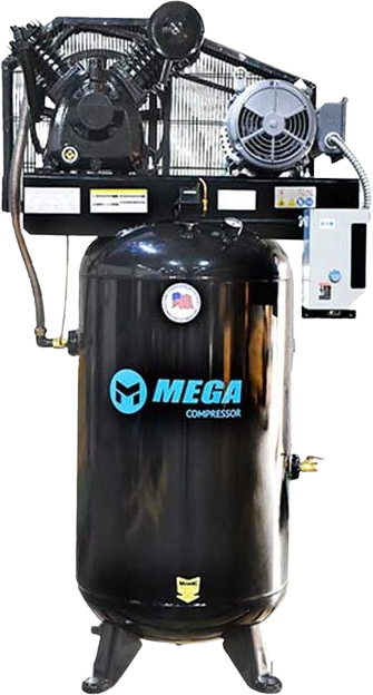 Mega Compressor, Mega Compressor MP-5080VMBA Air Compressor 2 Stage 80 Gallon 5 HP 175 PSI Electric Start New