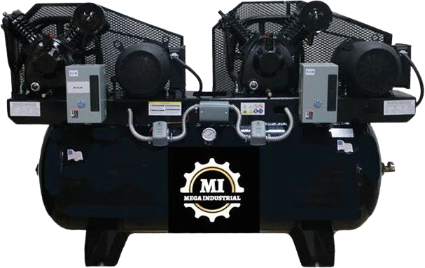 Mega Compressor, Mega Compressor MP-75120DP3 Air Compressor 120 Gallon 15HP/7.5HP 208-230V or 460V 3-Phase Electric Start New