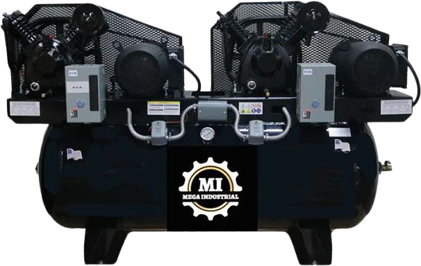 Mega Compressor, Mega Compressor MP-75120DP3BA Air Compressor 120 Gallon 15HP/7.5HP 208-230V or 460V 3-Phase Electric Start New