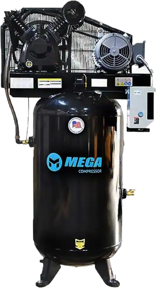 Mega Compressor, Mega Compressor MP-7580VM Air Compressor with Mag Starter 80 Gallon 7.5 HP 175 PSI Electric Start New