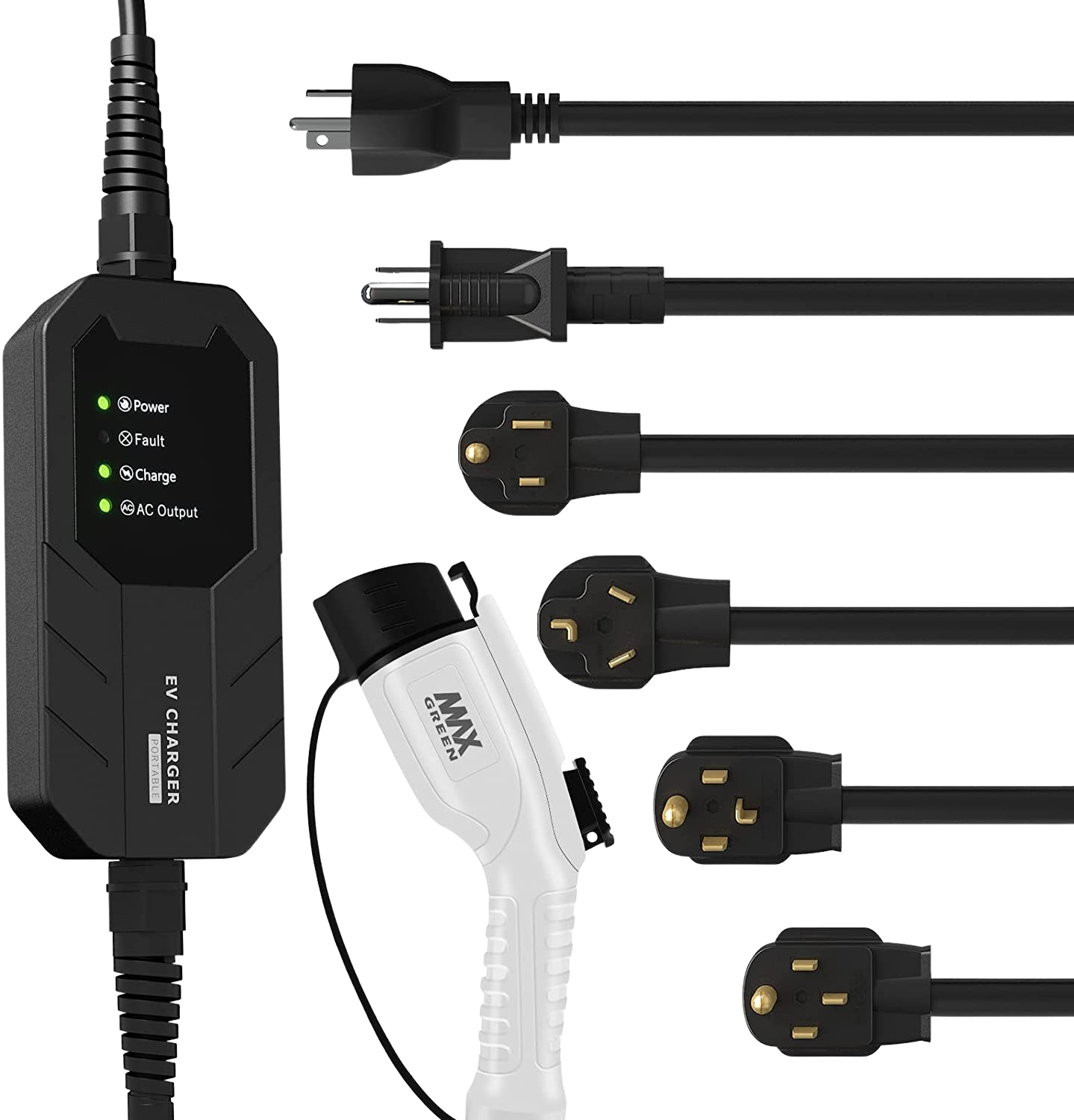 Megear, Megear Max Green Level 1 & 2 100 - 240V 16A Five Adapters Included 25ft EV Charging Station New