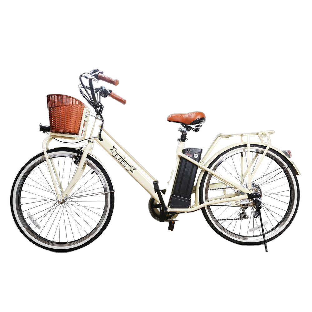 Nakto, NAKTO 26 inch 250W 20 MPH City Classic Electric Bicycle 6 Speed E-Bike 36V Lithium Battery White New
