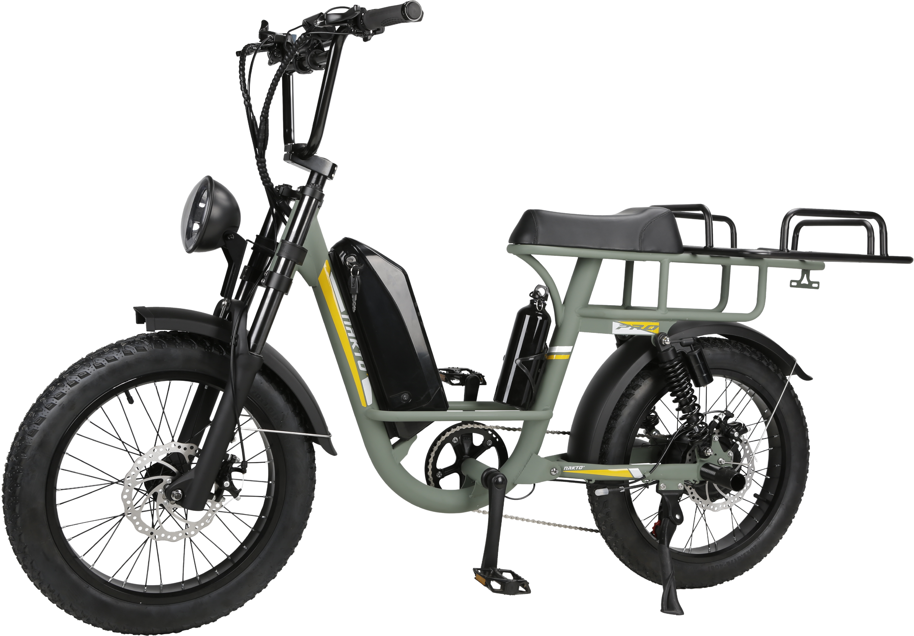 Nakto, NAKTO F4 Fat Tire Electric Bicycle 6 Speed 20" 500W Motor with Peak 750W 28 MPH 60 Mile Range 48V 16Ah Lithium Battery Green New