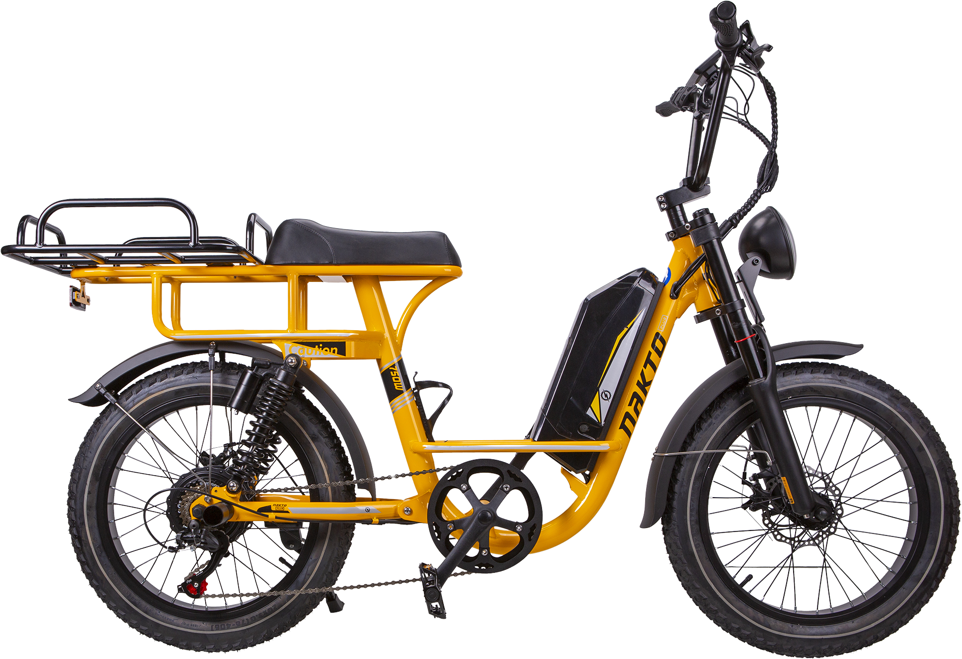Nakto, NAKTO F4 Fat Tire Electric Bicycle 6 Speed 20" 750W Motor with Peak 1000W 28 MPH 60 Mile Range 48V 20Ah Lithium Battery Yellow New