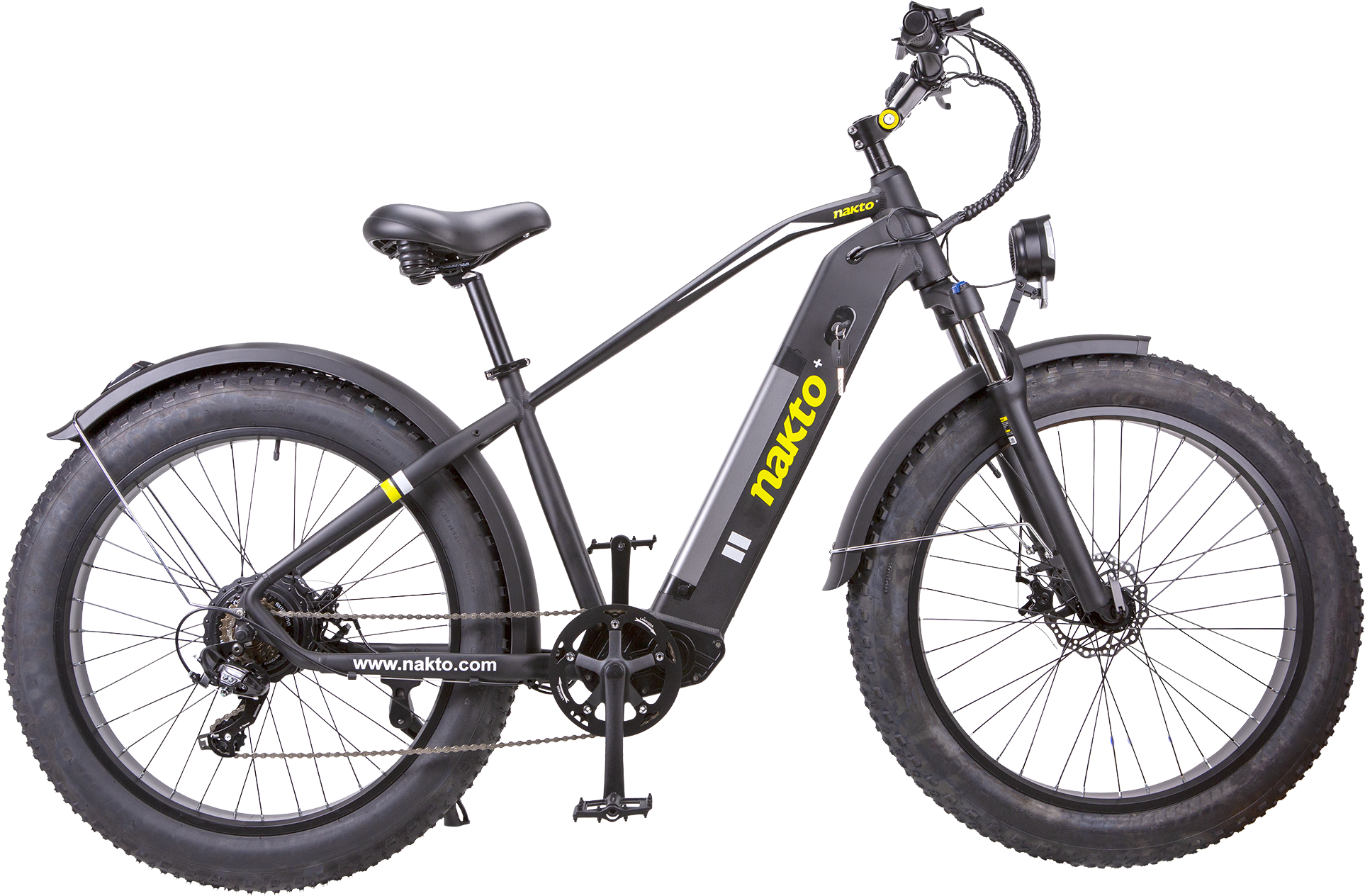 Nakto, NAKTO F6 Fat Tire Electric Bicycle 6 Speed 26" 750W Motor with Peak 1000W 28 MPH 60 Mile Range 48V Lithium Battery Black New