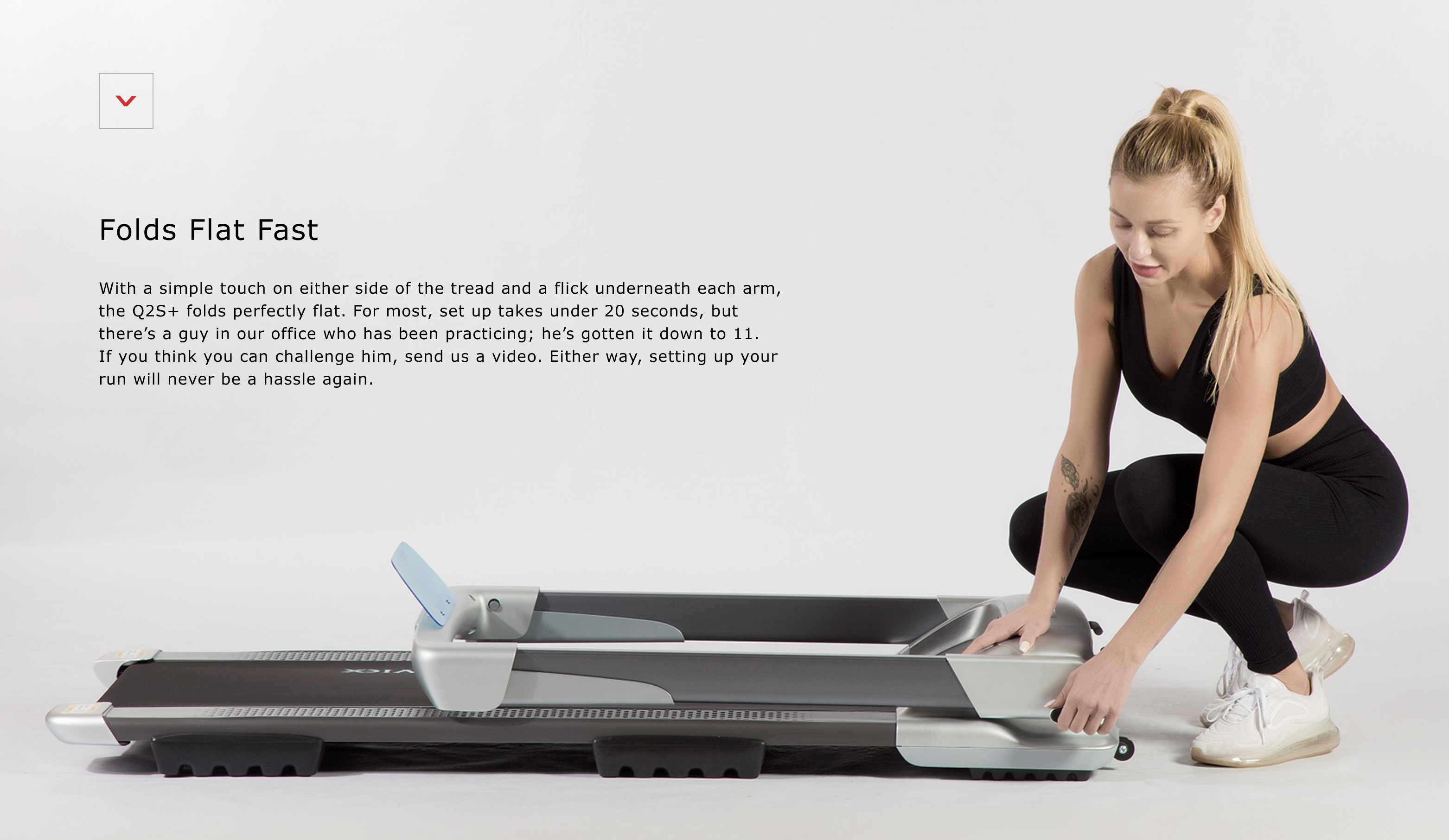 OVICX, OVICX OS-TMILL-Q2S-PLUS Wide Platform Q2S+ Folding Treadmill with Bluetooth Connectivity New