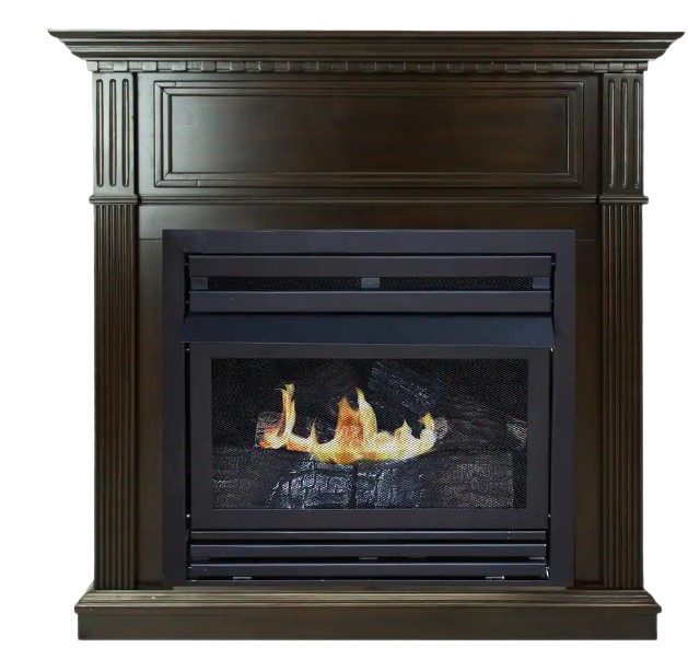 Pleasant Hearth, Pleasant Hearth 27,500 BTU 42 in. Convertible Ventless Natural Gas Fireplace in Tobacco New