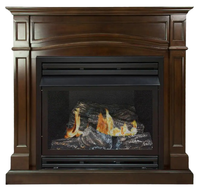 Pleasant Hearth, Pleasant Hearth 32,000 BTU 46 in. Full Size Ventless Propane Gas Fireplace in Cherry New
