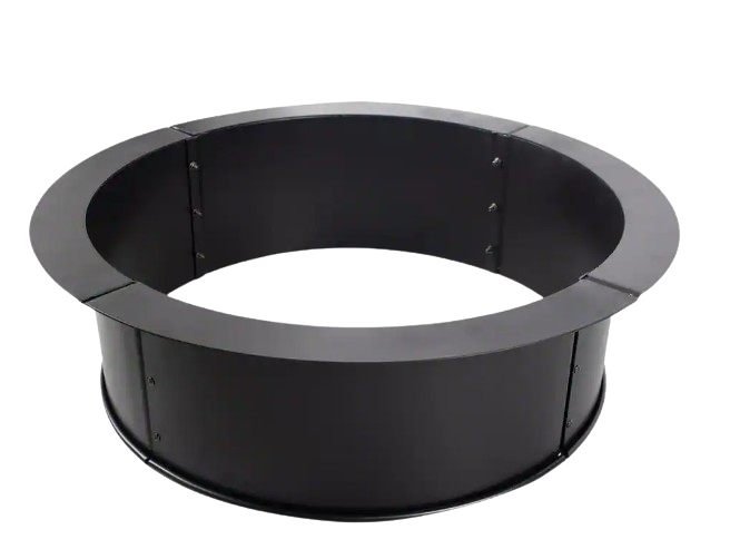 Pleasant Hearth, Pleasant Hearth 34 in. x 10 in. Round Solid Steel Wood Fire Ring in Black New