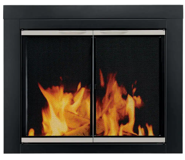 Pleasant Hearth, Pleasant Hearth Alsip Medium 32.5 by 37 in. Opening Glass Fireplace Doors New