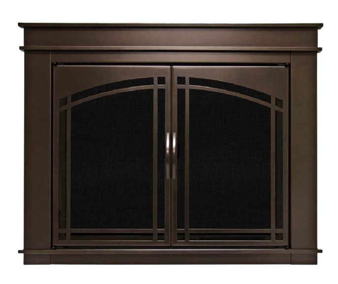 Pleasant Hearth, Pleasant Hearth Fenwick Small 29.5 by 37 in. Glass Fireplace Doors Bronze New