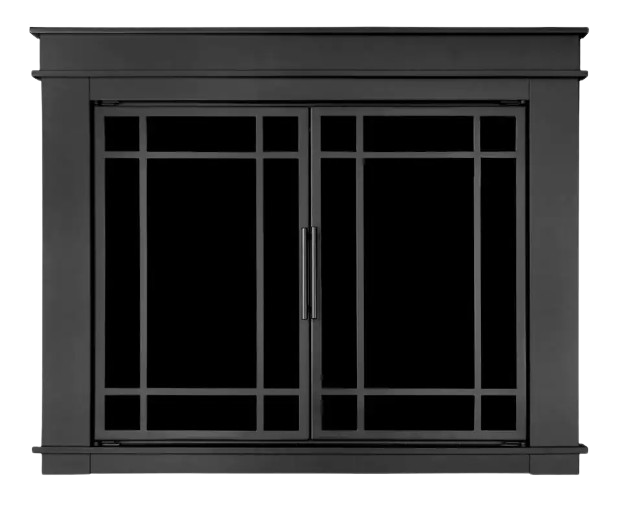 Pleasant Hearth, Pleasant Hearth Fillmore Large 32.5 by 43 in. Opening Glass Fireplace Doors Midnight Black New