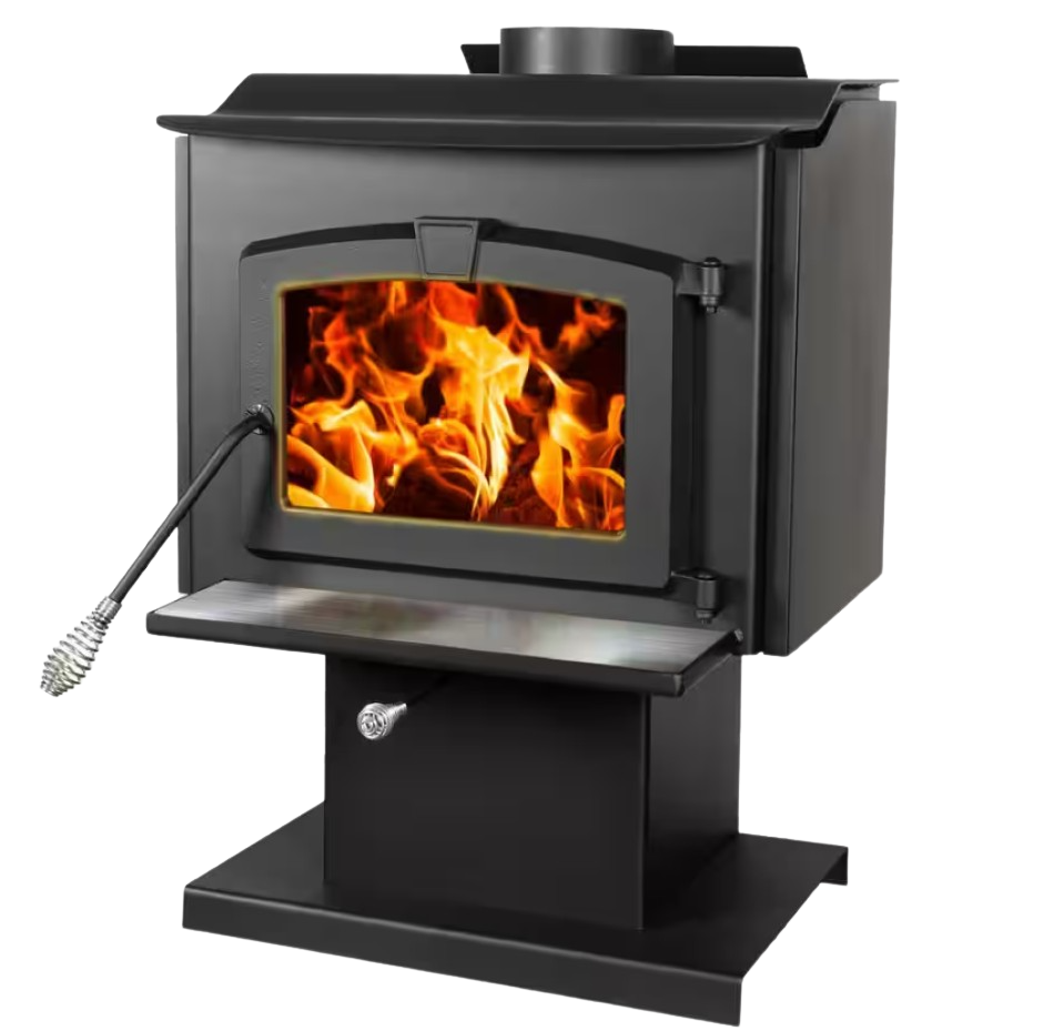 Pleasant Hearth, Pleasant Hearth HWS-1200-B Wood Burning Stove 1,200 Sq. Ft. 56,107 BTU Stainless Steel Ash Lip and Blower EPA Certified New