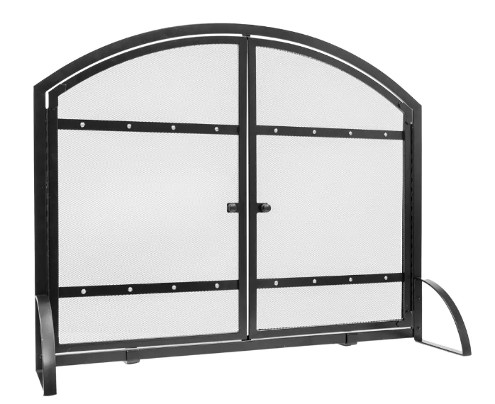 Pleasant Hearth, Pleasant Hearth Harper 1-Panel 31 by 39 in. Fireplace Screen with Doors Black New