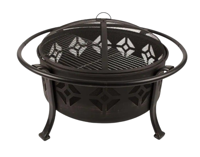 Pleasant Hearth, Pleasant Hearth Sunderland Deep Bowl 36 in. x 23 in. Square Steel Wood Fire Pit in Bronze New
