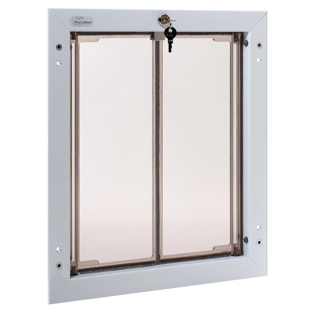 PlexiDor, PlexiDor PD DOOR LG WH Large Energy Efficient Weatherproof Pet Door With Key Security Lock White New