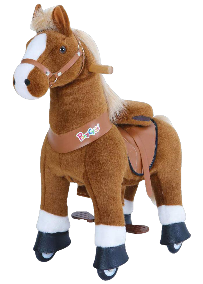 PonyCycle, PonyCycle Vroom Rider U Series U424 Ride-on Brown with White Hoof Large New
