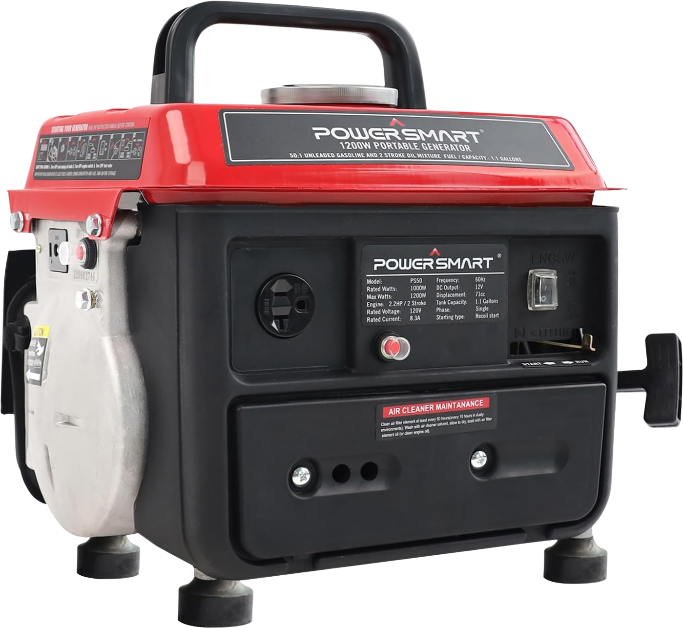 Powersmart, Powersmart PS50 Portable Generator 1000/1200W Gas 2 Stroke Recoil Start New