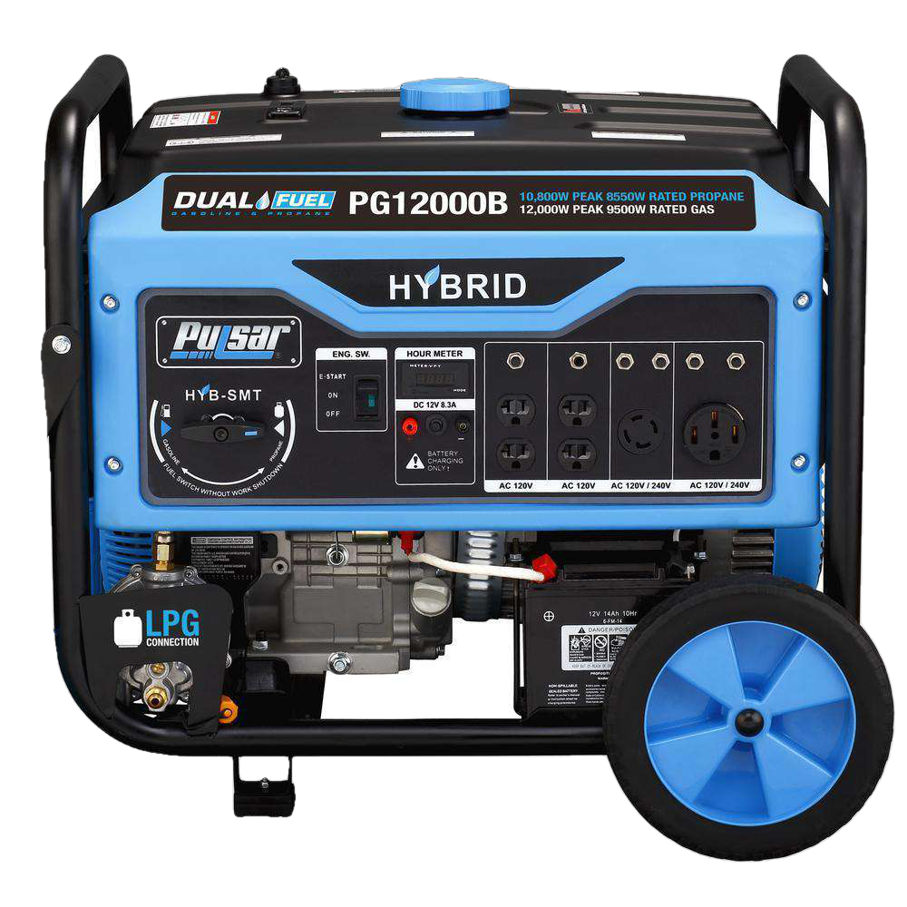 Pulsar, Pulsar Products PG12000B 12000W/9500W Dual Fuel Electric Start Portable Generator New