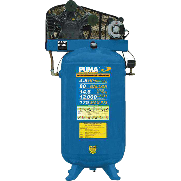 Puma, Puma TE-6580V 80 Gallon 5 HP Two Stage Air Compressor New