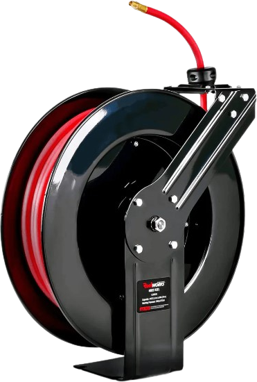 ReelWorks, ReelWorks GUR026 Retractable Air Hose Reel  3/8" x 80' 300-PSI Max 1/4" MNPT Connections Single Arm New