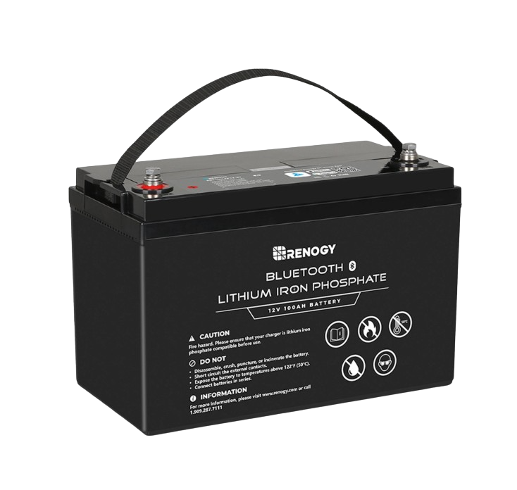 Renogy, Renogy RBT100LFP12-BT-US 100Ah 12V Lithium Iron Phosphate Battery with Built-in Bluetooth BMS IP65 New