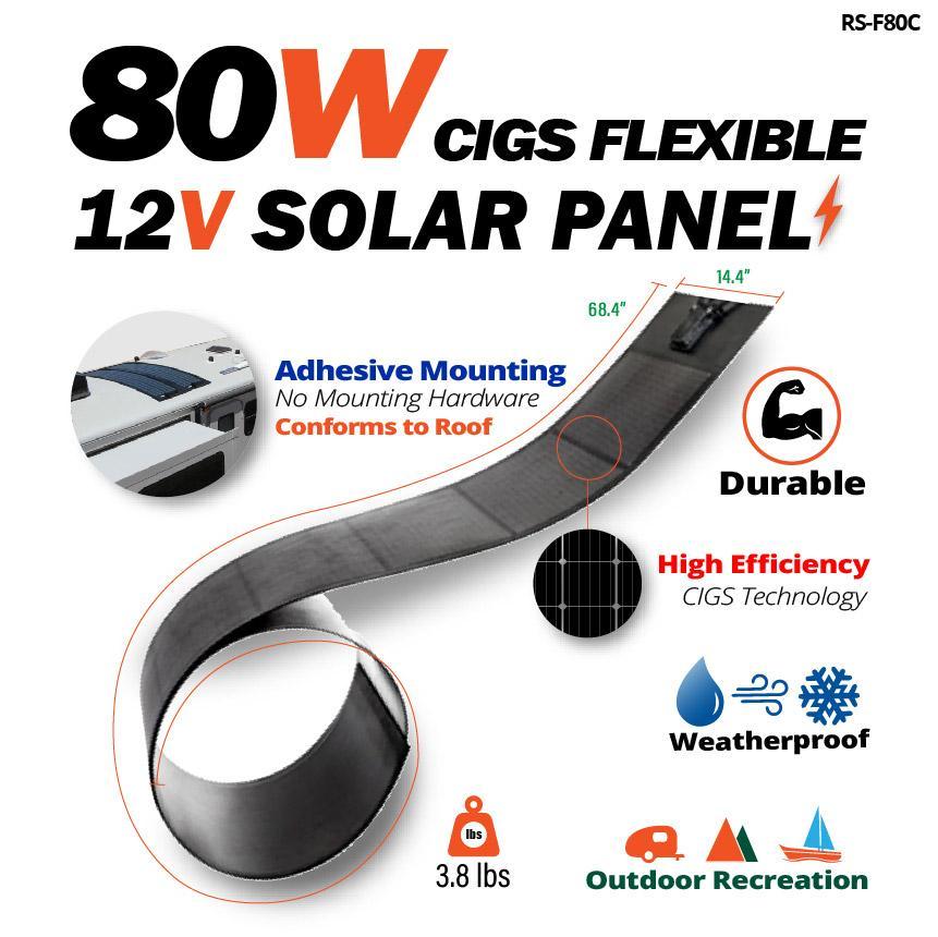 Rich Solar, Rich Solar RS-F80C 80 Watt CIGS Flexible Solar Panel New