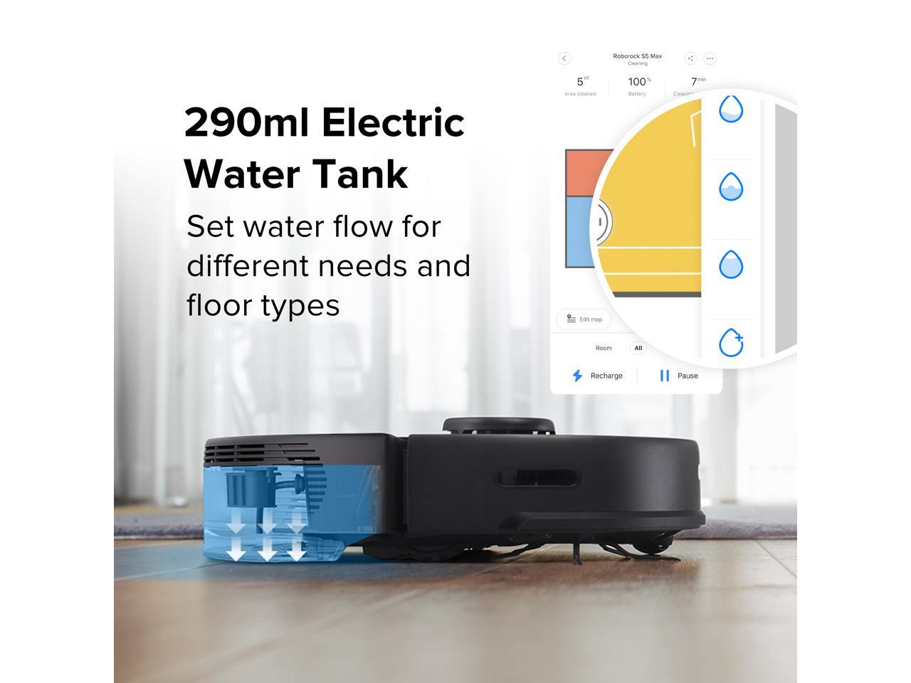 Roborock, Roborock S5 Max Self Charging Vacuum and Mop Cleaner with Alexa and Google Assistant Black New