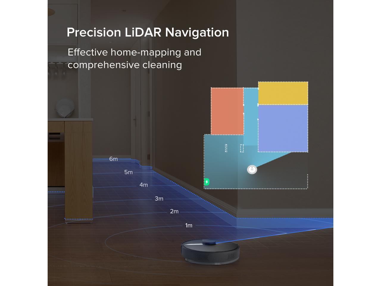 Roborock, Roborock S6 Pure Multi-Level Mapping Robot Vacuum with Lidar Navigation and Wifi Black New