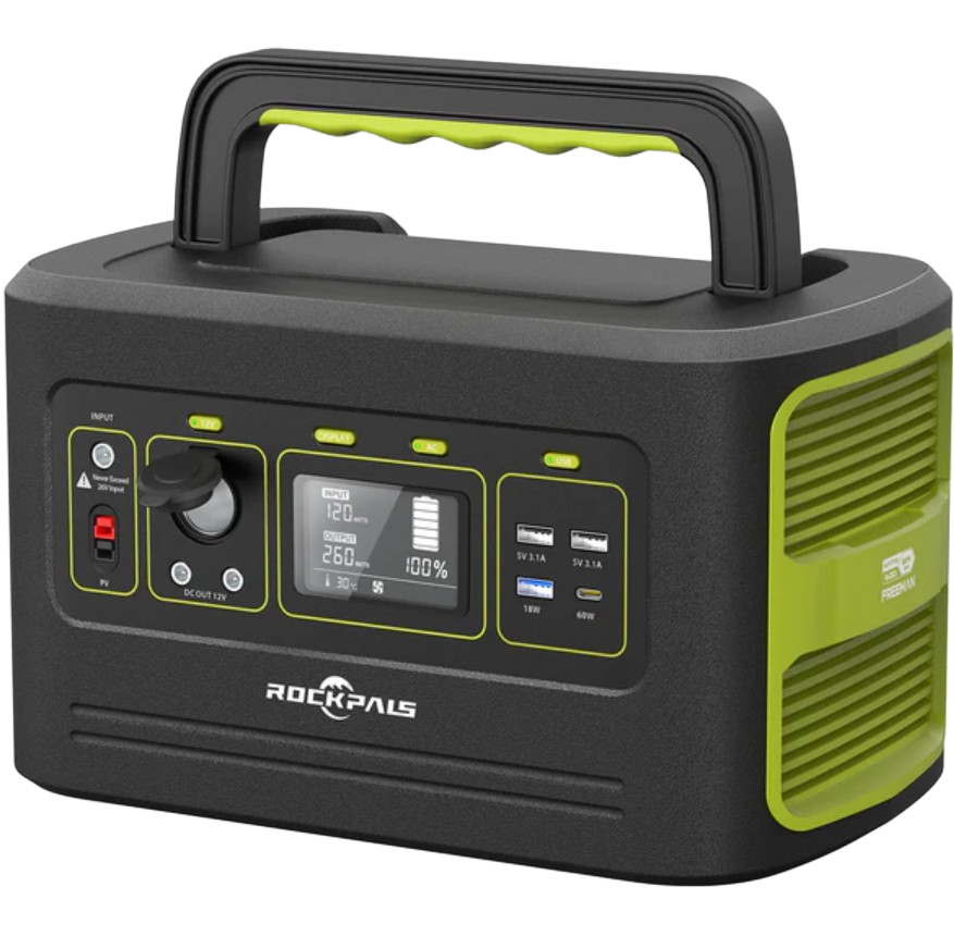 Rockpals, Rockpals Freeman 600W 12V 614.4Wh Portable Power Station New