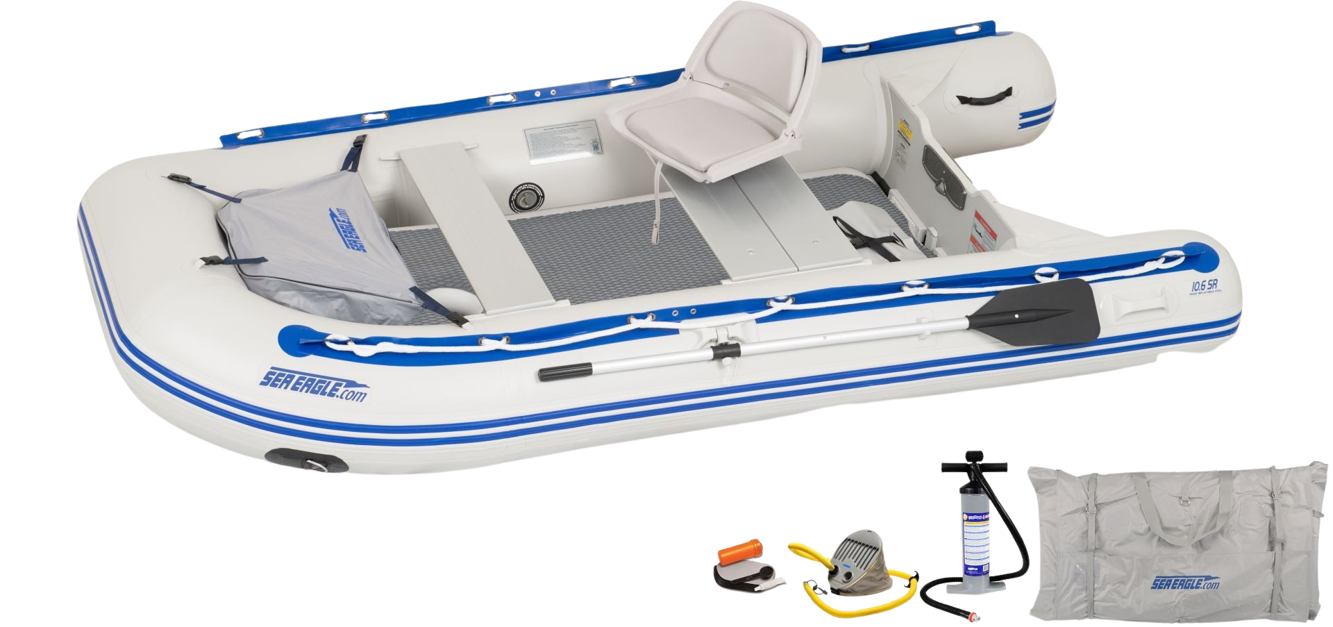Sea Eagle, Sea Eagle 106SRDK_SW 10'6" Sport Runabout Inflatable Boat Drop Stitch Swivel Seat Package New