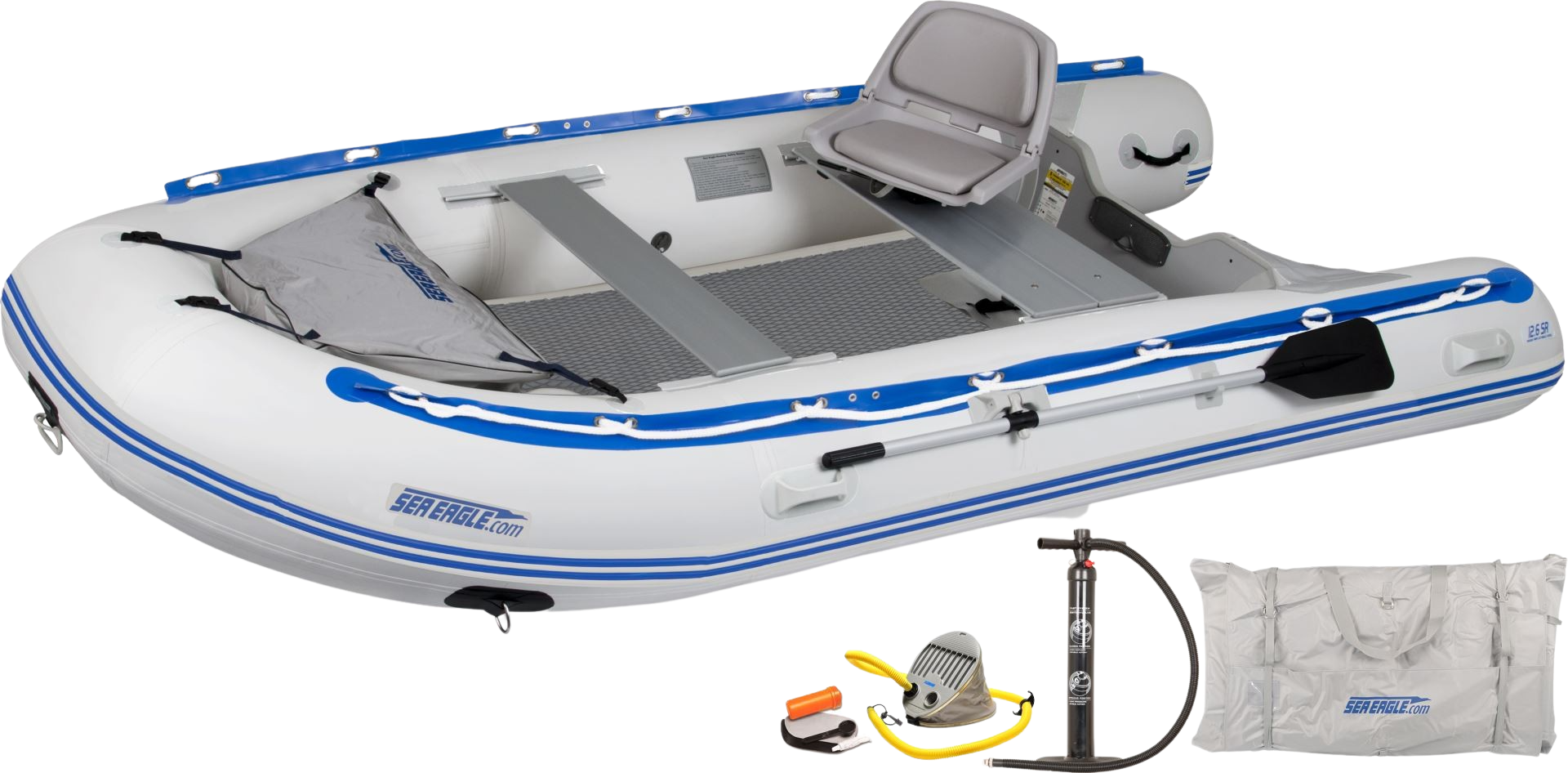 Sea Eagle, Sea Eagle 126SRDK_SW 12'6" Sport Runabout Inflatable Boat Drop Stitch Swivel Seat Package New
