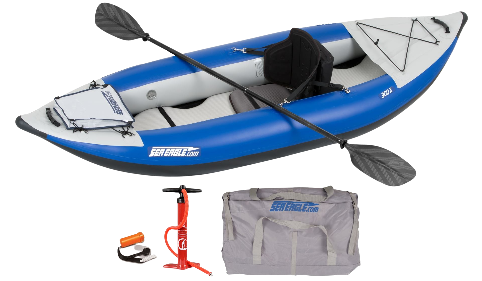 Sea Eagle, Sea Eagle 300X Explorer Inflatable Kayak Pro Package Blue Gray New