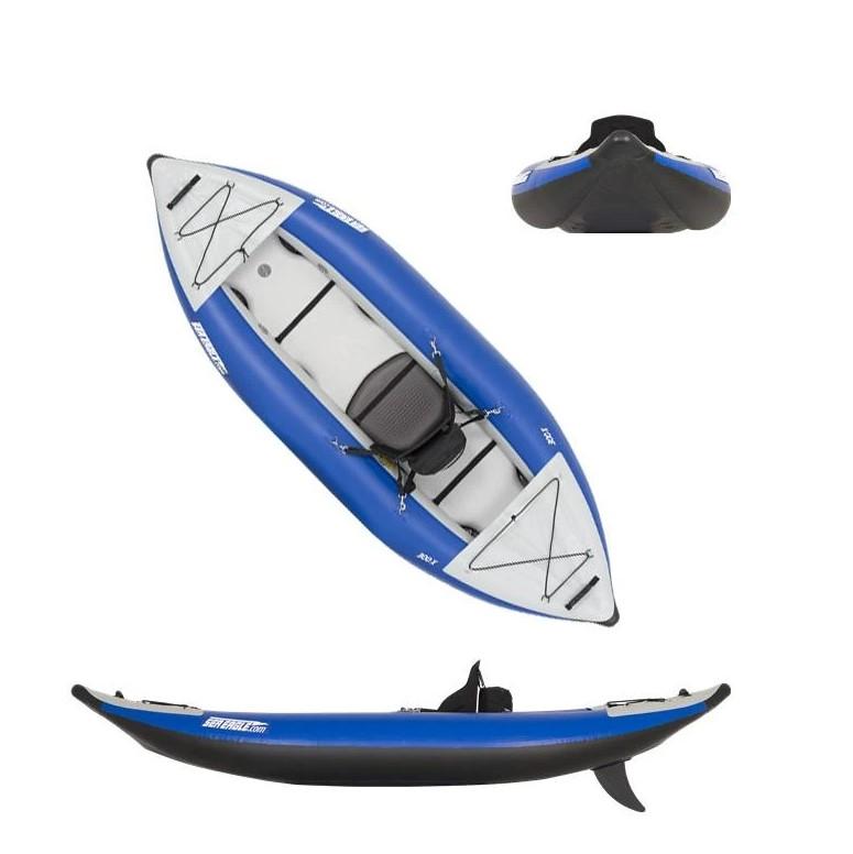 Sea Eagle, Sea Eagle 300X Explorer Inflatable Kayak Solo Deluxe Package Blue Gray New