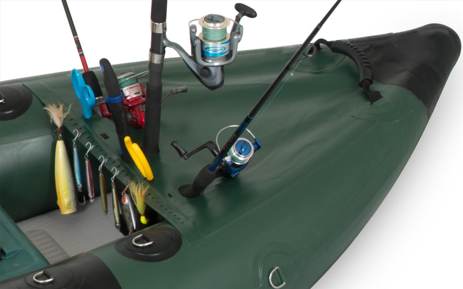 Sea Eagle, Sea Eagle 350FX Explorer Inflatable Kayak Swivel Seat Fishing Rig Package Green Black New